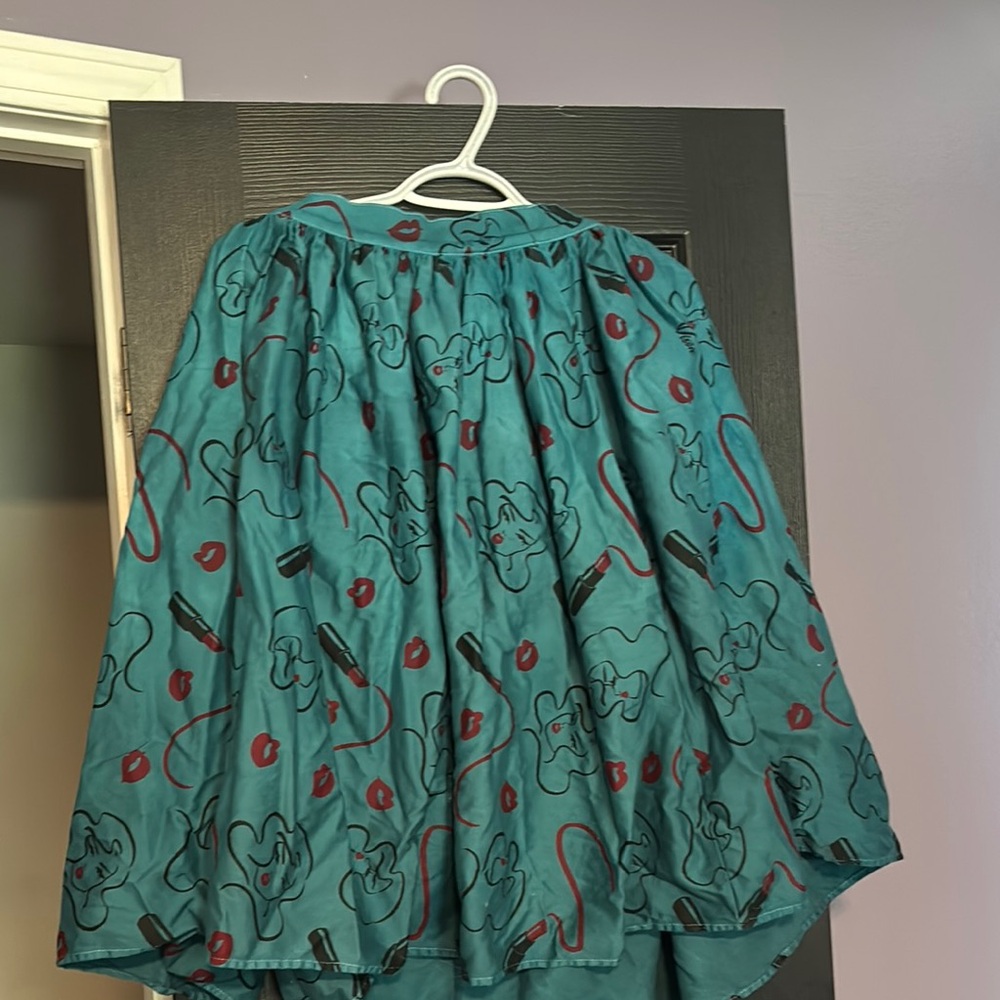 Teal and Red Patterned Women's Skirt